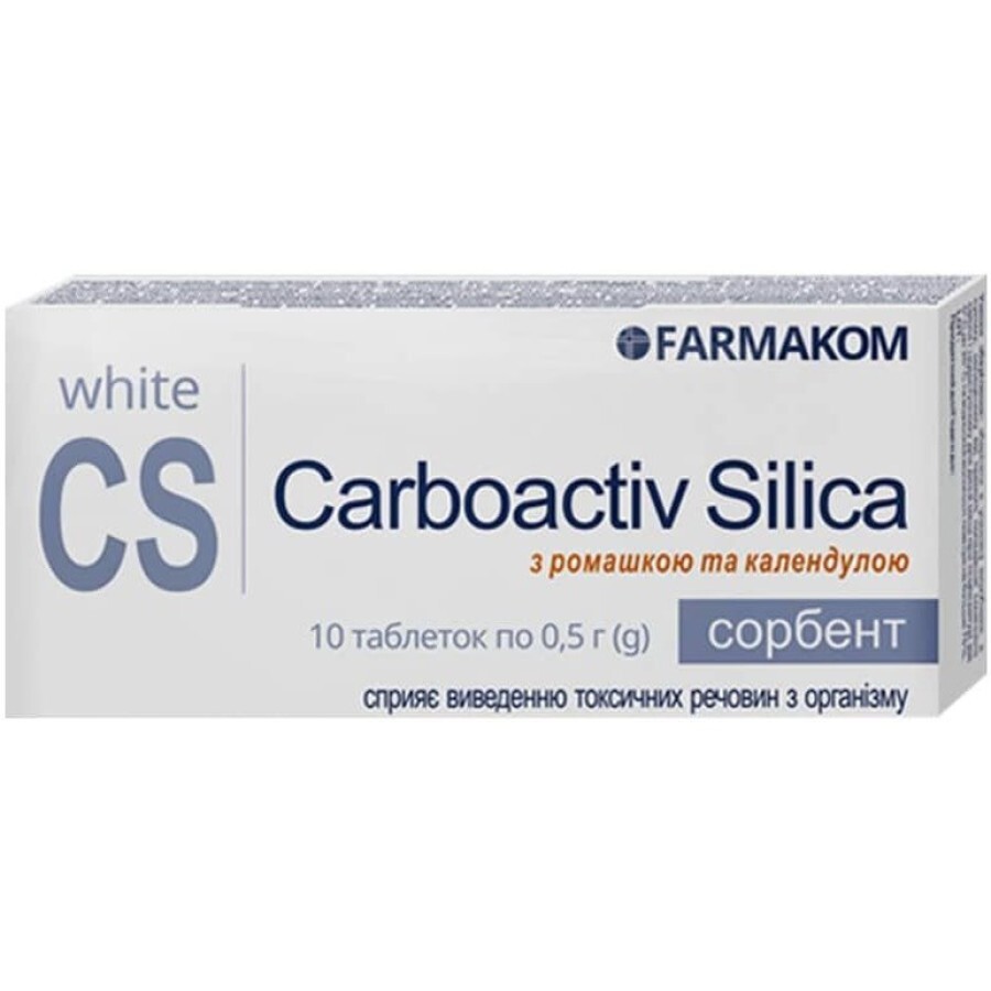 Карбоактив Silica с ромашкой и календулой 500 мг таблетки, №10: цены и характеристики