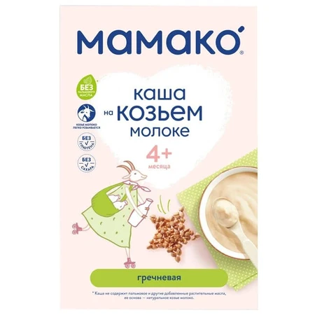 Молочна каша MAMAKO гречана на козячому молоці, 200 г: ціни та характеристики