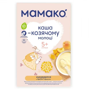 Каша суха молочна швидкорозчинна "мамако" "каша кукурудзяна з гарбузом та абрикосом на козячому молоці" 200 г