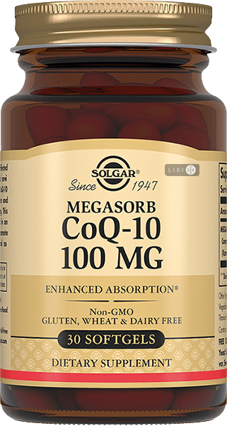 

Коэнзим Q-10 Solgar капсули, 100 мг №30, капс. 100 мг фл.