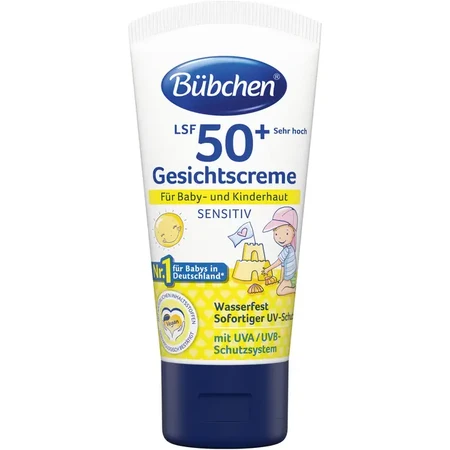 Солнцезащитный крем для лица Bubchen Sensitive SPF 50+, 50 мл: цены и характеристики