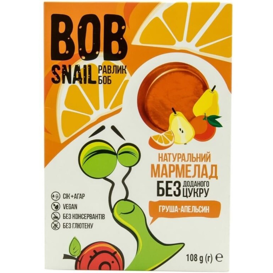 Мармелад натуральний Bob Snail Равлик Боб Груша-апельсин, 108 г: ціни та характеристики
