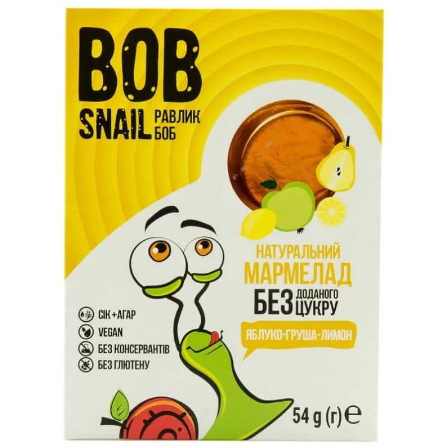 Мармелад натуральний Bob Snail (Равлик Боб) 54 г, яблуко-груша-лимон: ціни та характеристики