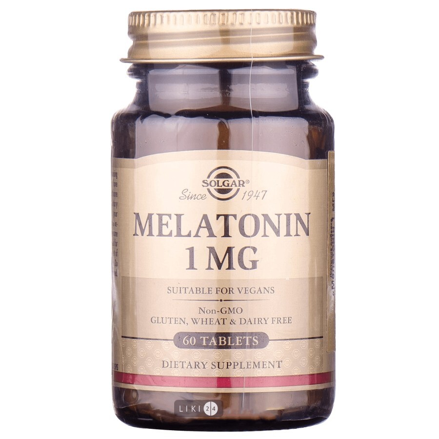 Мелатонін Solgar 1 мг таблетки, №60: ціни та характеристики