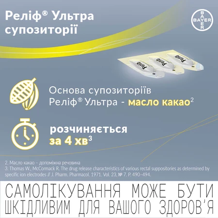 Релиф Ультра супп. ректал. 10 мг + 11 мг №12: цены и характеристики