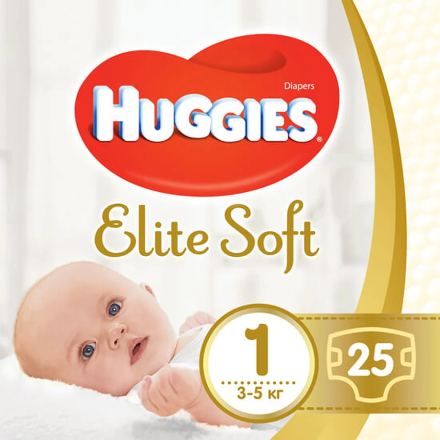 Підгузки Huggies Elite Soft 1 3-5 кг 25 шт: ціни та характеристики