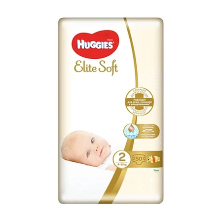 Подгузники Huggies Elite Soft размер 2 4-6 кг 50 шт: цены и характеристики