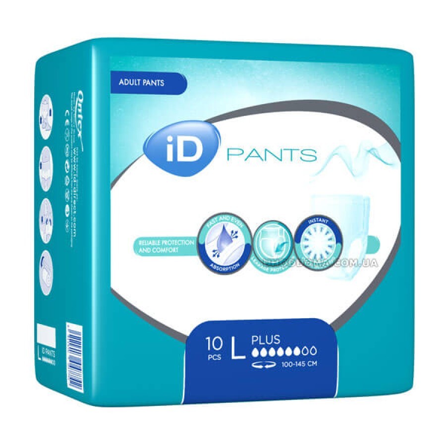 Подгузники-трусы iD Pants Plus для взрослых L, 10 шт: цены и характеристики