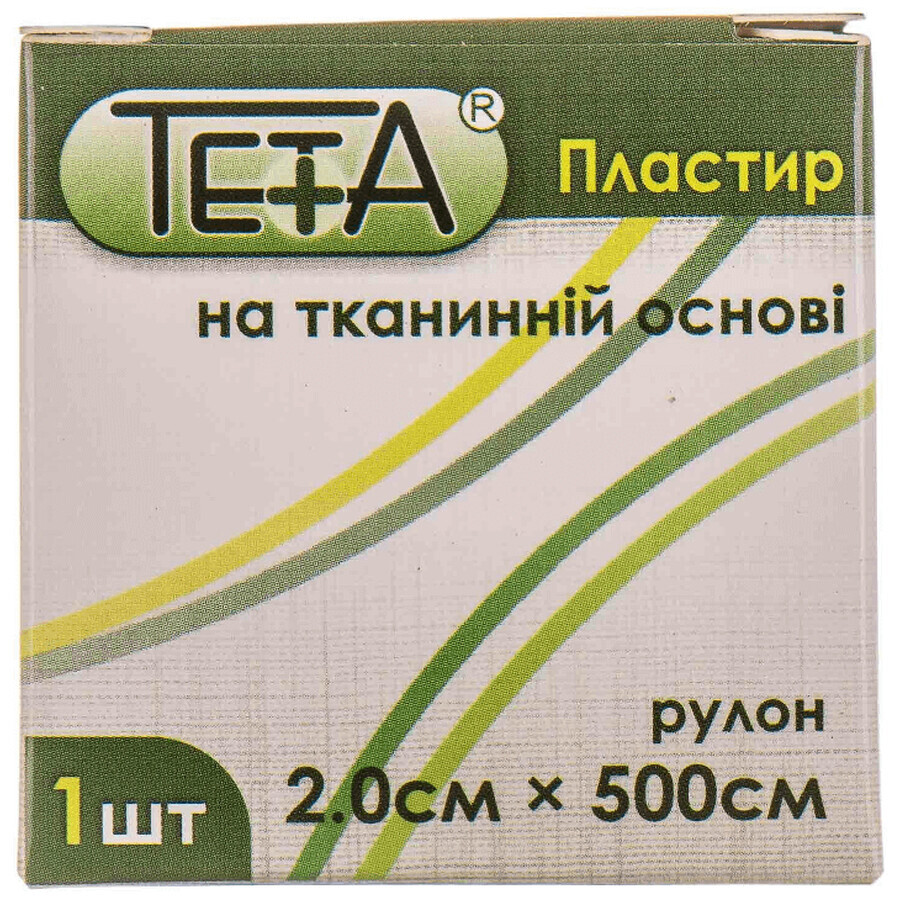 Пластир Teta на тканинній основі у рулонах, 2 см х 500 см: ціни та характеристики
