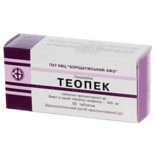 Теопек табл. 300 мг блістер №50