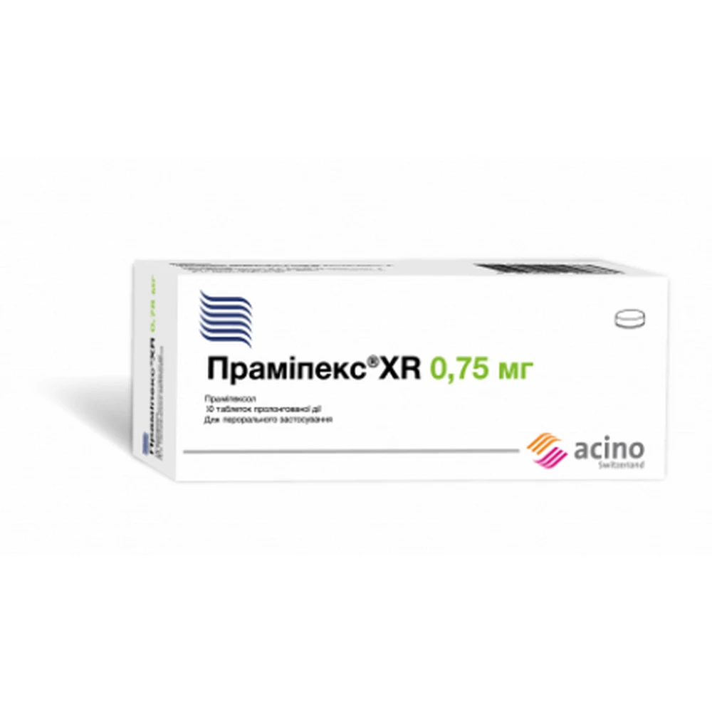 Прамипекс XR табл. пролонг. дейст. 0,75 мг блистер №10: цены и характеристики