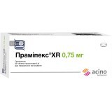 Праміпекс XR табл. пролонг. дії 0,75 мг блістер №30