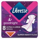 Прокладки гигиенические Libresse Ultra thin GoodNight Extra wings №8
