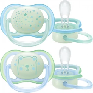 Пустышка Philips Avent Ultra Air Ночная 0-6 мес для мальчиков/нейтральная 2 шт SCF376/11