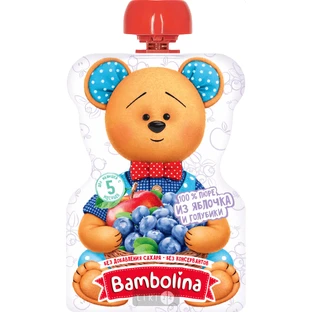 Пюре Bambolina Pouch Яблоко-голубика, 90 г
