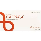 Саграда 10 мг таблетки, покрытые пленочной оболочкой, №28