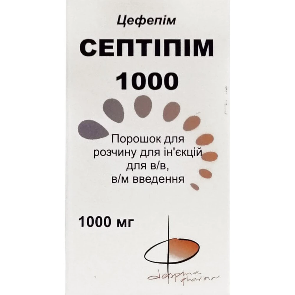 Септіпім 1000 порошок для розчину для ін'єкцій 1000 мг, флакон: ціни та характеристики