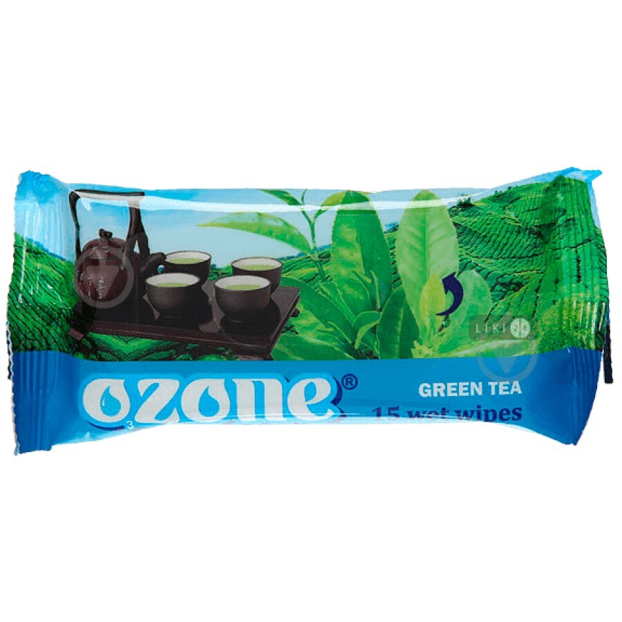 Вологі серветки Ozone Зелений чай 15 шт: ціни та характеристики