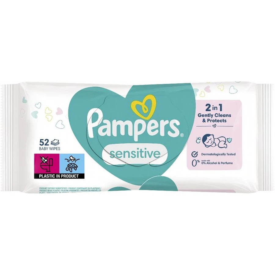 Вологі серветки Pampers Sensitive Дитячі 52 шт: ціни та характеристики