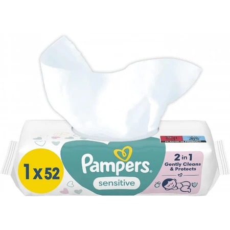 Вологі серветки Pampers Sensitive Дитячі 52 шт: ціни та характеристики