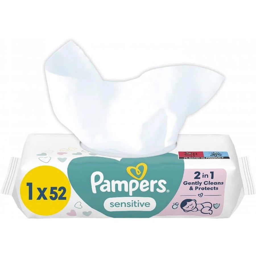 Вологі серветки Pampers Sensitive Дитячі 52 шт: ціни та характеристики