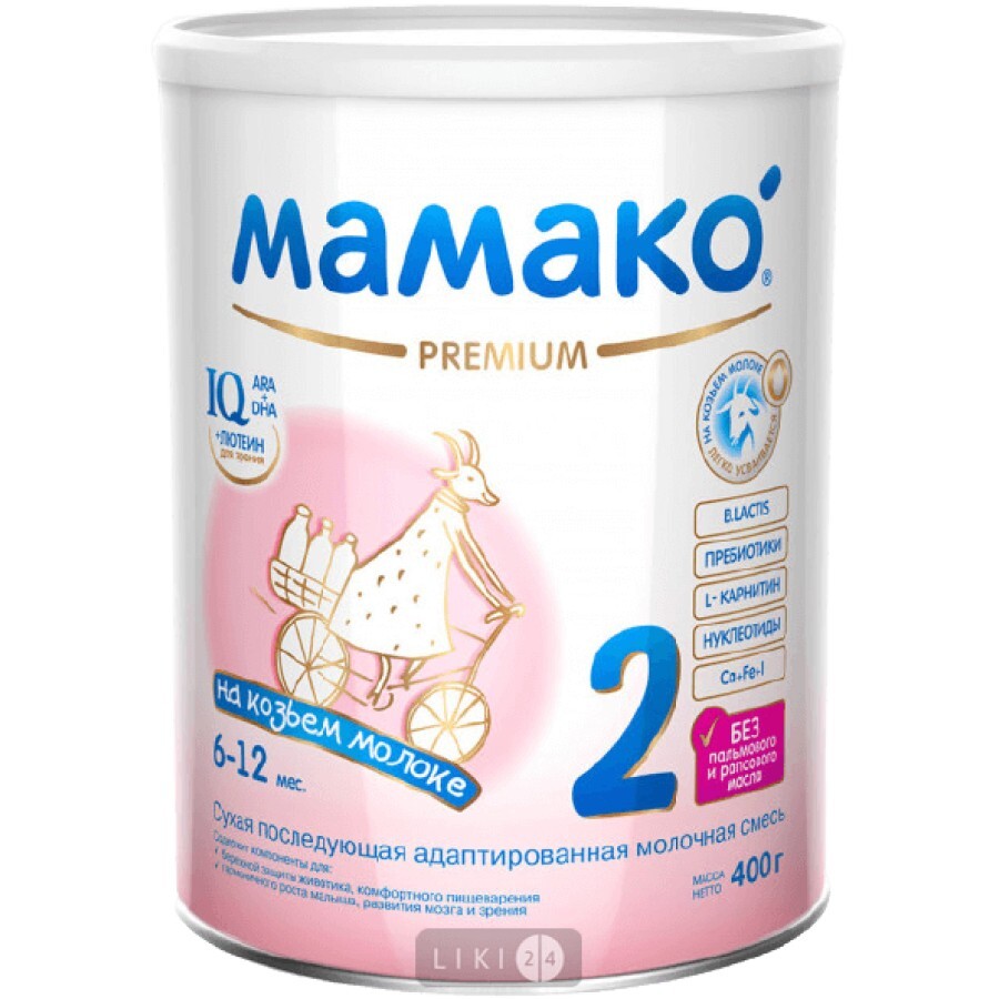 Суміш Mamako 2 Premium 6-12 місяців 400 г: ціни та характеристики