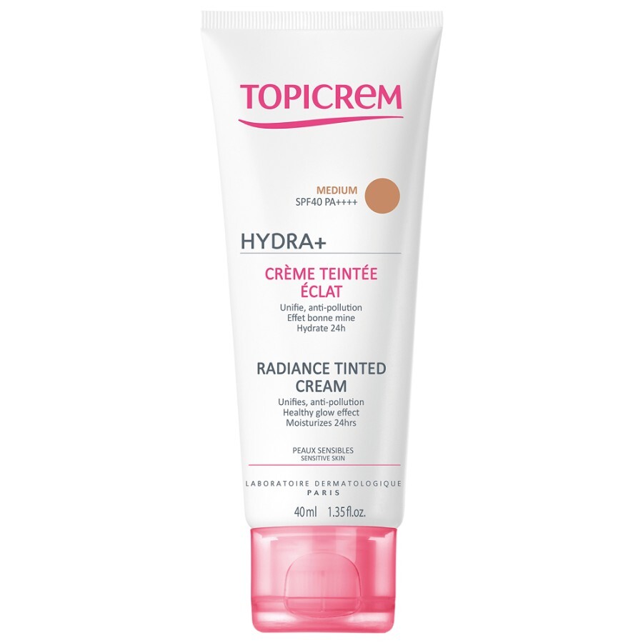 Тональний крем Topicrem Hydra+ Radiance Tinted Cream SPF 40, 40 мл, середній тон: ціни та характеристики