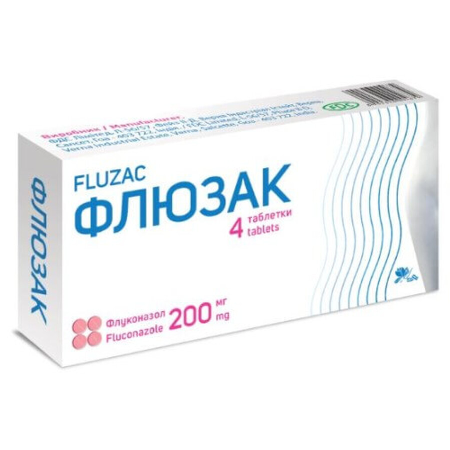 Флюзак 200 мг таблетки  блистер, №4: цены и характеристики