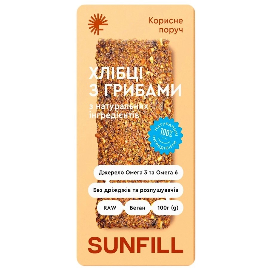 Хлібці "sunfill" з грибами: ціни та характеристики