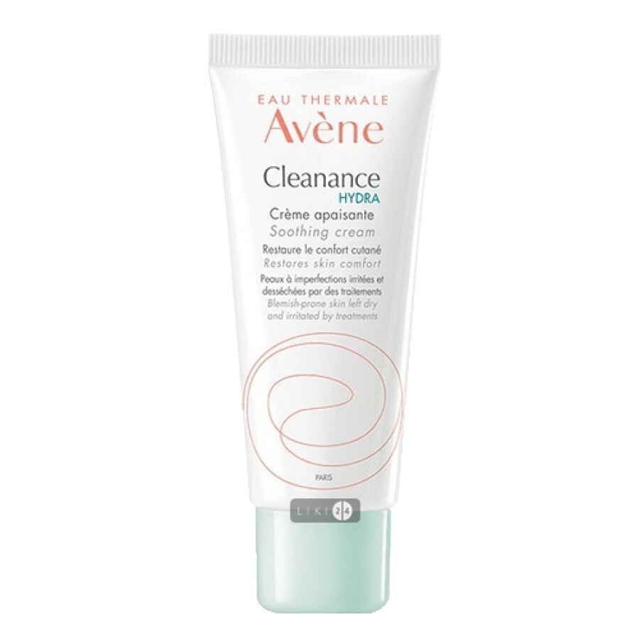 Крем Avene Cleanance Hydra заспокійливий для проблемної шкіри, 40 мл: ціни та характеристики