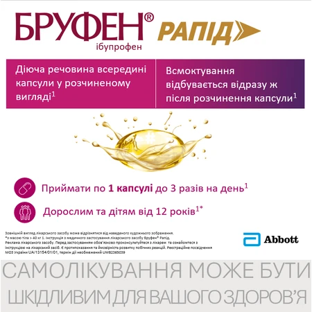 Бруфен Рапид капс. мягкие 400 мг блистер №10: цены и характеристики
