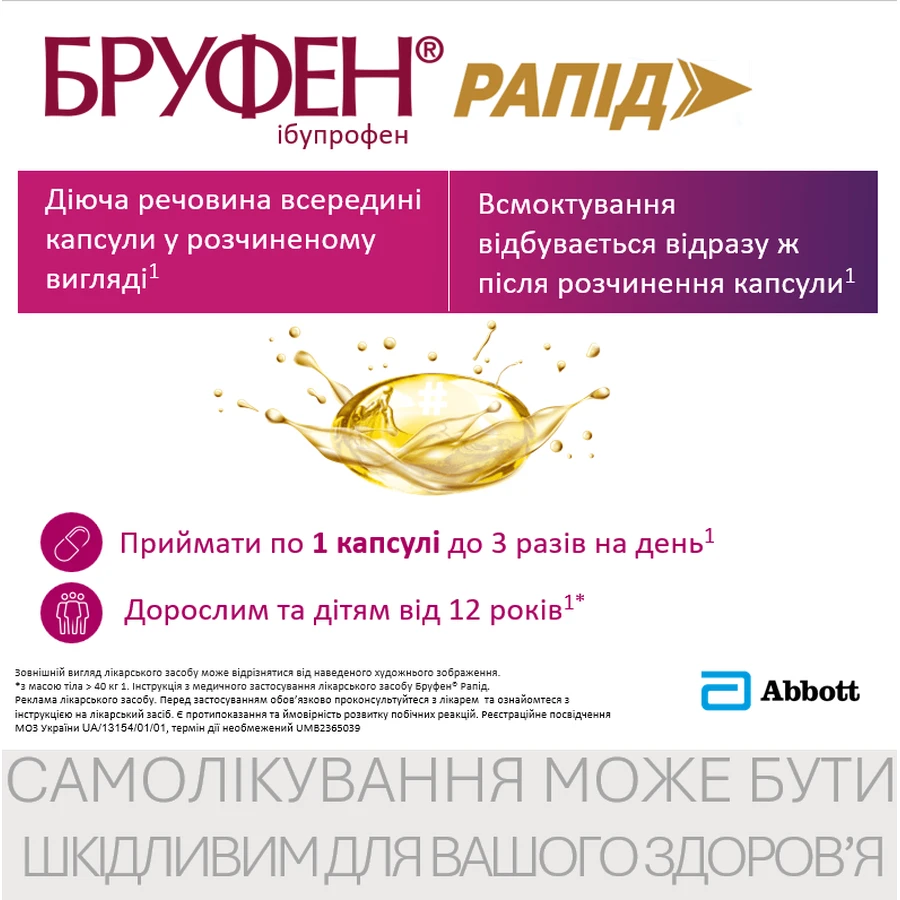 Бруфен Рапид капс. мягкие 400 мг блистер №10: цены и характеристики