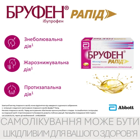 Бруфен Рапид капс. мягкие 400 мг блистер №10: цены и характеристики