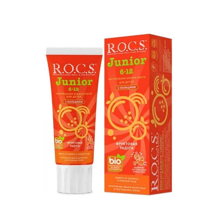 Зубна паста R.O.C.S. Junior Фруктова веселка, 74 г: ціни та характеристики