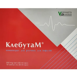 Клебутам конц. д/р-ра д/инф. 250 мг/20 мл амп. 20 мл №10