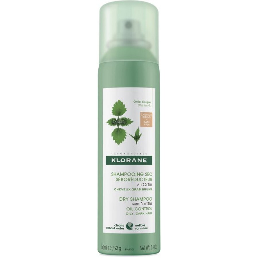 Сухий шампунь Klorane Nettle Sebo-Reguling Dry Hair Shampoo for Oily Кропива, 150 мл: ціни та характеристики
