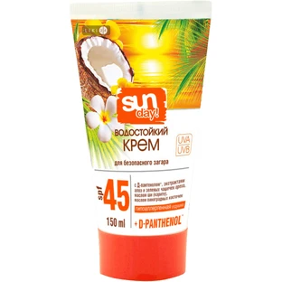 Водостойкий крем SUN day SPF-45 для безопасного загара 150 мл