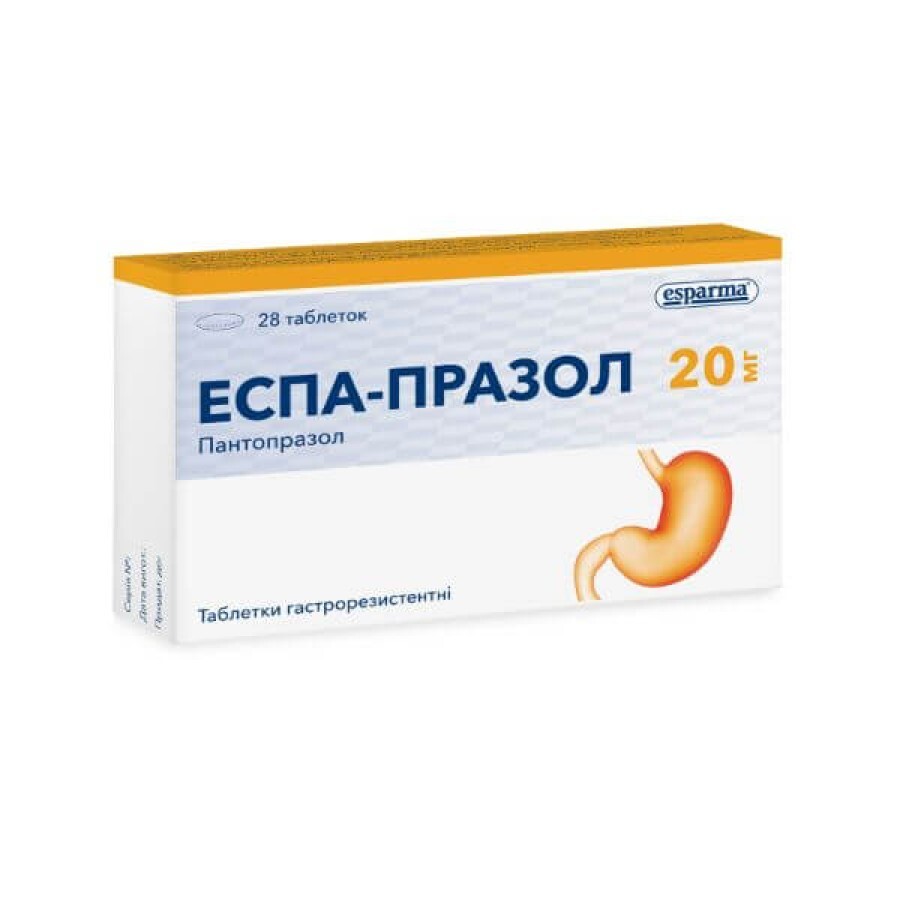 Еспа-празол табл. гастрорезист. 20 мг блістер №28: ціни та характеристики