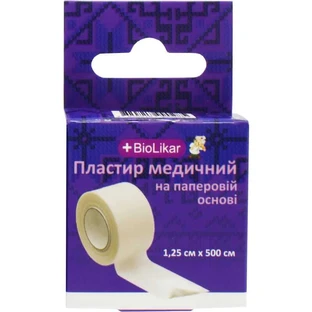 Пластырь на бумажной основе 1,25 см х 500 см катушка