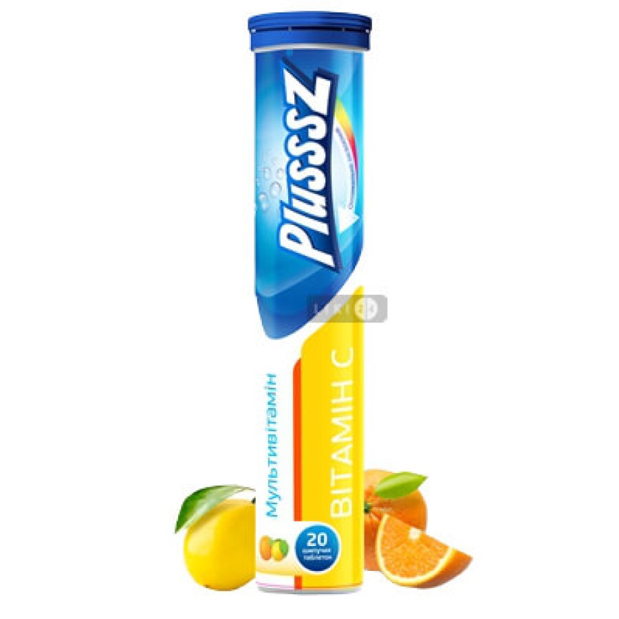 Плюсссз витамин c + мультивитамин табл. шип. 4,3 г, со вкусом апельсина и лимона №20: цены и характеристики