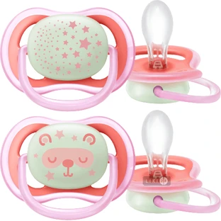 Пустышка Philips Avent Ultra Air Ночная 6-18 мес для девочек 2 шт SCF376/22