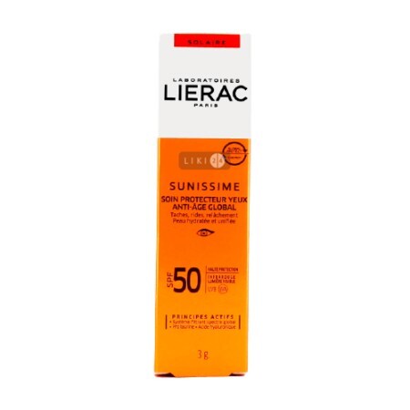 Засіб для контуру очей Lierac Sunissime для захисту від сонця SPF 50 3 г