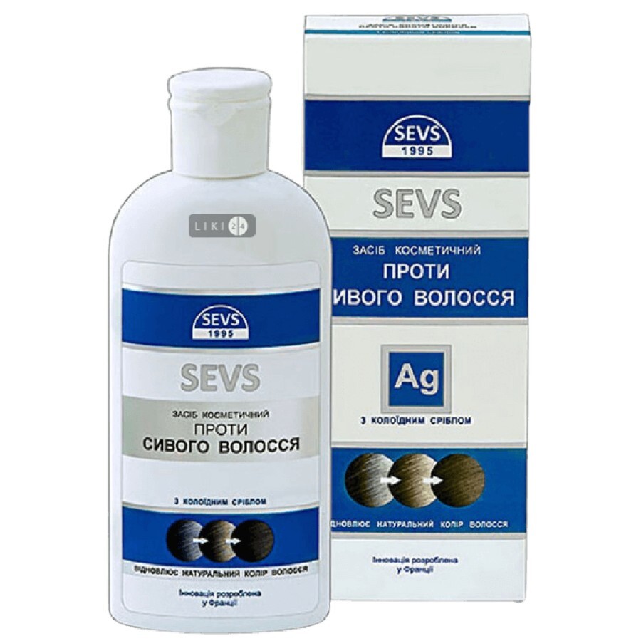 Средство Sevs косметическое против седых волос с коллоидным серебром, 200 мл: цены и характеристики
