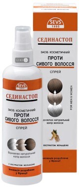 Спрей SEVS Сединастоп против седых волос с экстрактом женьшеня, 150 мл
