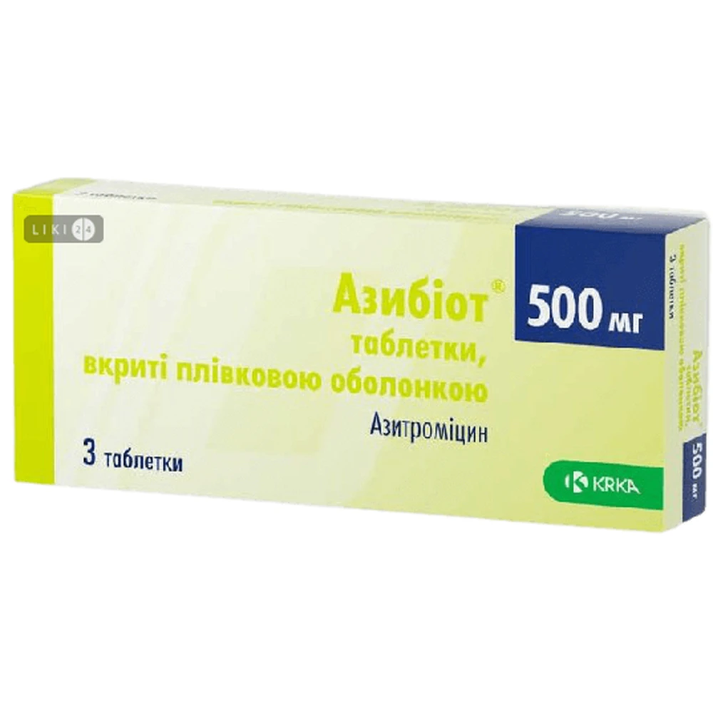 Азибіот табл. в/плівк. обол. 500 мг блістер №3: ціни та характеристики