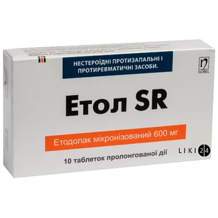 Етол sr табл. пролонг. дії 600 мг блістер №10