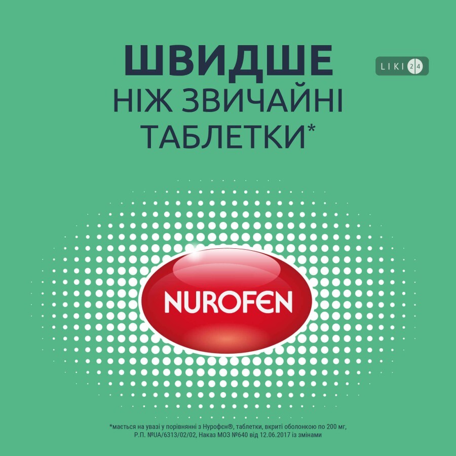 Нурофєн Експрес Форте капсули м'які 400 мг №20, жарознижуюча та протизапальна дія: ціни та характеристики