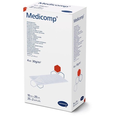 Серветка Medicomp з нетканого матеріалу, 10 см х 20 см