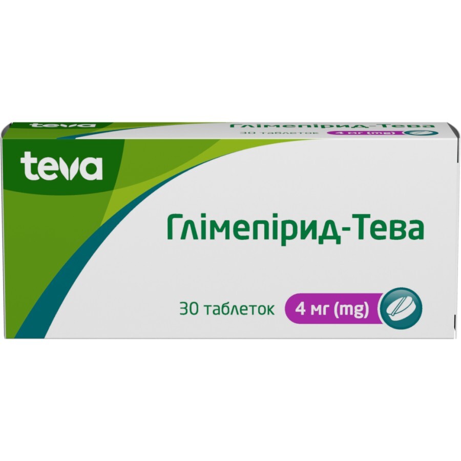 Глімепірид-Тева табл. 4 мг блістер №30: ціни та характеристики