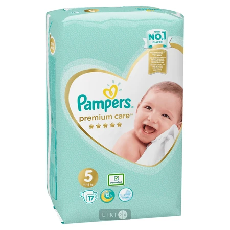 Підгузки Pampers Premium Care 5 Junior 11-16 кг 17 шт: ціни та характеристики